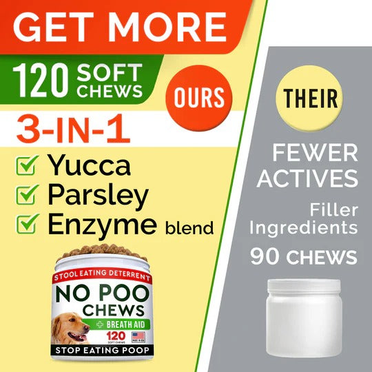 Stop Your Dog Eating Poop — No Poo Chews | Natural Enzyme Formula | Results in 2–4 Weeks
