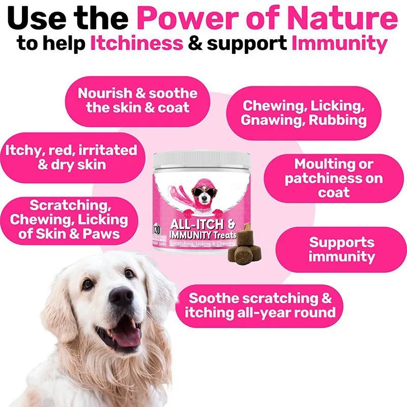 Pawzen 5-in-1 Dog Chews – Itch Relief, Immune Support, Skin & Coat, Allergy Care & Vitality, 120 Chews
